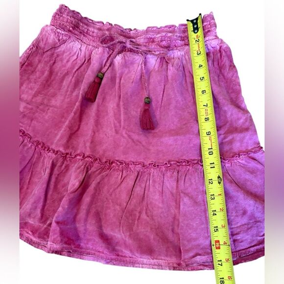 Anthropologie Pilcro Giulia Mini Skirt Pink Ruffle Pockets Lined Womens Small - Picture 12 of 12